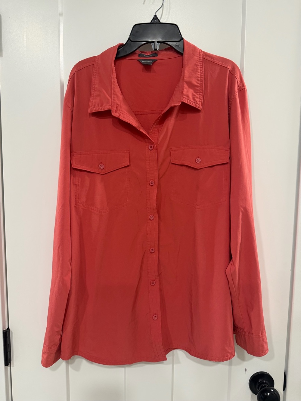 Eddie Bauer Coral Button-Down Utility Shirt Women’s Size XXL